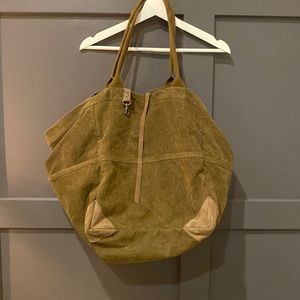 Free People Fremont LARGE KHAKI Tote Duffle Bag Reversible Tie Dye
